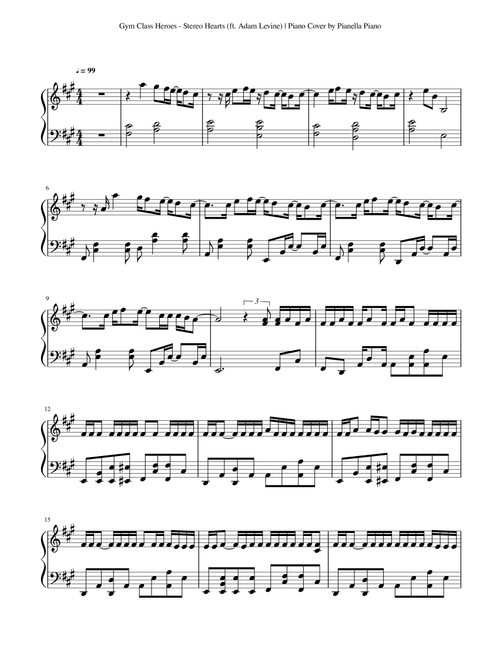 Stereo Hearts (Arr. JohnHenry) - Gym Class Heroes Featuring Adam Levine (Piano Solo)
