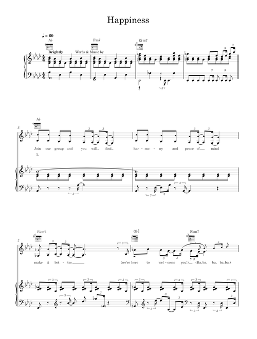 Happiness - Goldfrapp (Piano-Vocal)