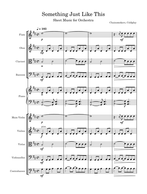 Something Just Like This - Chainsmokers, Coldplay - Sheet Music for Orchestra