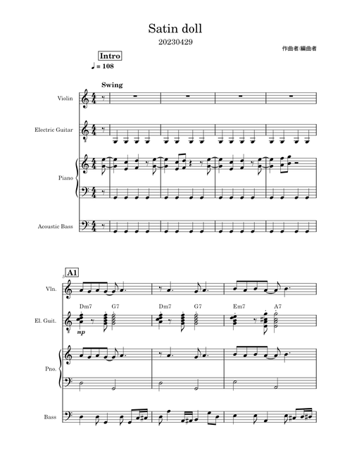 Satin doll – Joe Pass Satin doll arranged by Gino