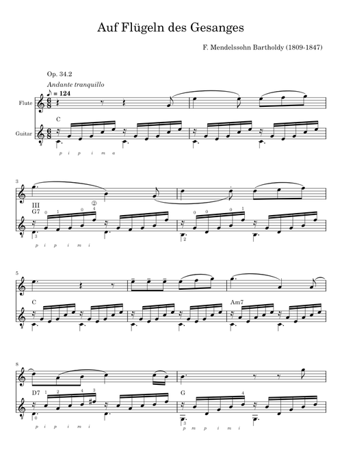 Auf Flügeln des Gesanges - F. Mendelssohn Bartholdy