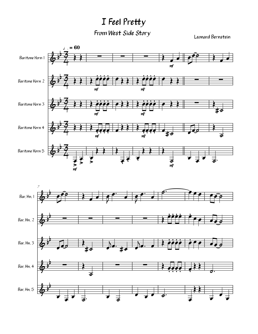 I Feel Pretty (West Side Story) – Leonard Bernstein Sheet music for ...