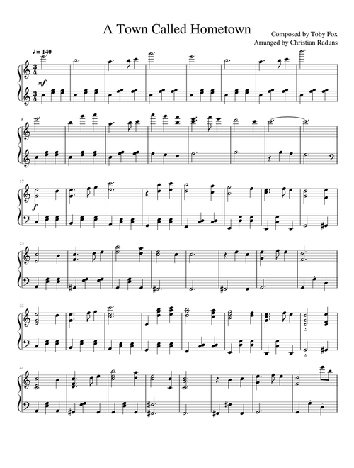 A Town Called Hometown (Deltarune) - Arranged for Piano
