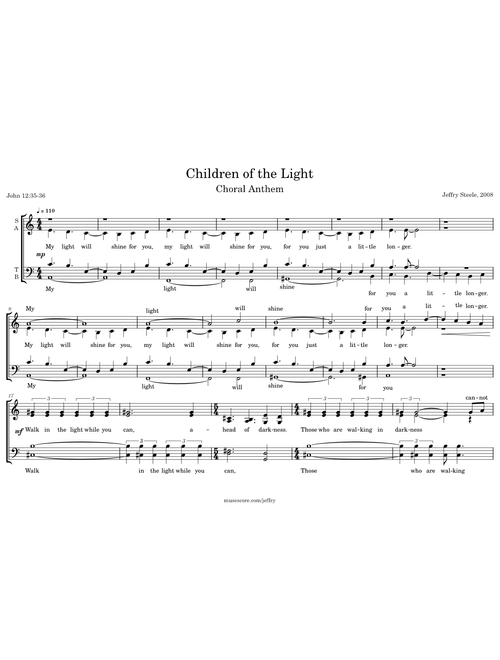 Steele: Children of the Light [SATB]