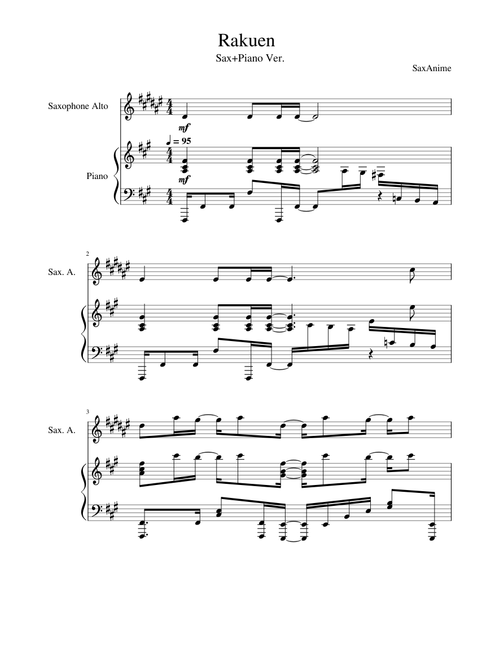 Rakuen Sax/Piano - Dr. Stone OP3