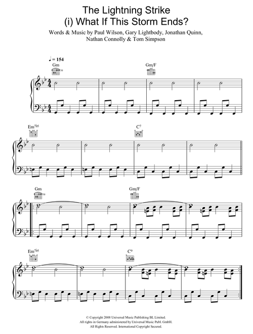 The Lightning Strike (i. What If The Storm Ends) - Snow Patrol (Piano-Vocal-Guitar (Piano Accompaniment))