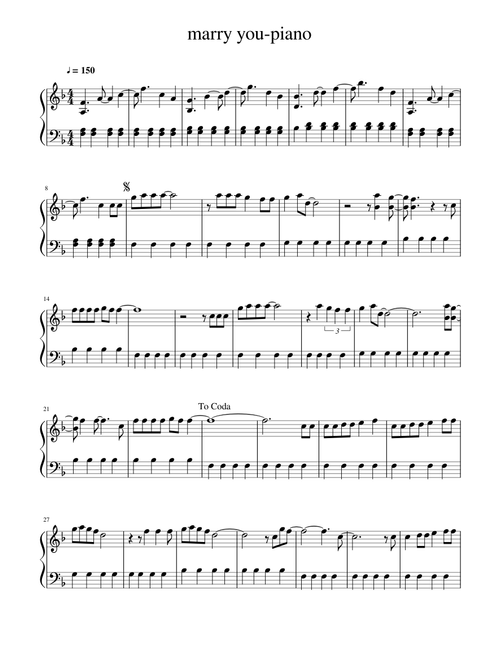 marry you- piano