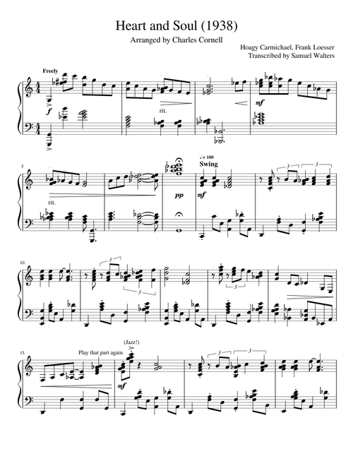 Heart and Soul - Charles Cornell arrangement