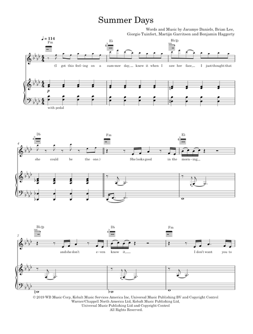 Summer days - Martin Garrix (Piano-Voice-Guitar)