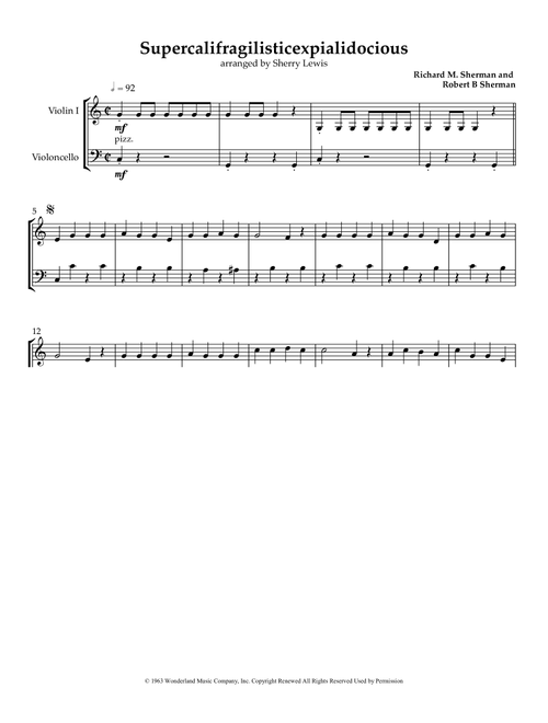 Supercalifragilisticexpialidocious (Arr. Sherry Lewis) - Richard M. Sherman, Robert B. Sherman (Instrumental Duet)
