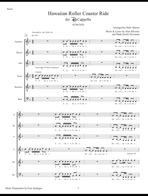 Hawaiian Roller Coaster Ride (Arr. Deke Sharon) - Alan Silvestri, Mark Keali'i Ho'omalu (Choral, SATB divisi)
