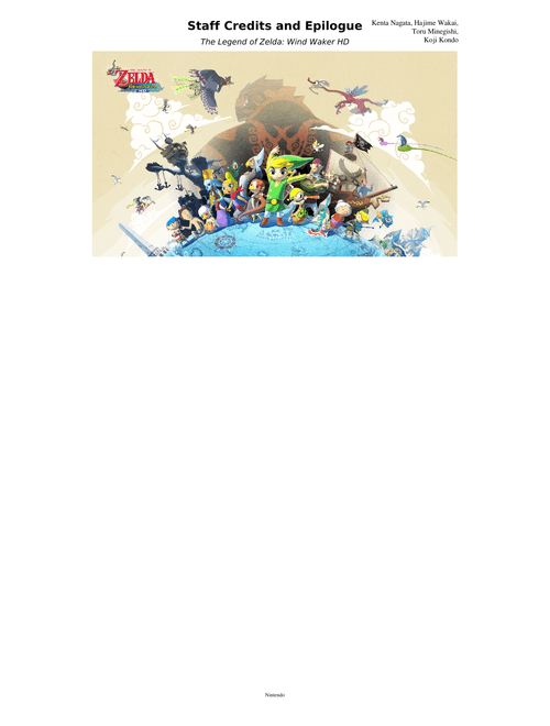 The Legend of Zelda: Wind Waker HD - Staff Credits and Epilogue