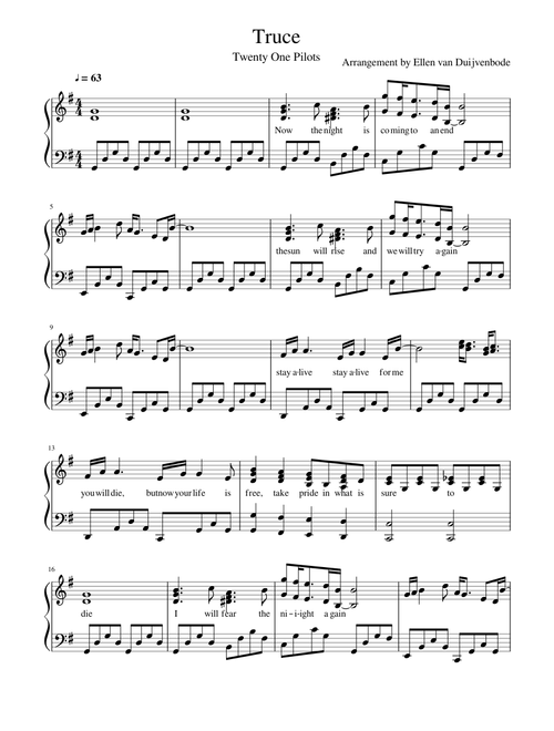 Twenty One Pilots - Truce (Piano Solo)