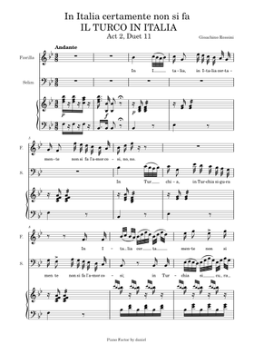 Free Il Turco In Italia by Gioachino Rossini sheet music