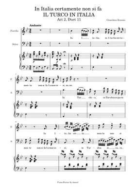 Free Il Turco In Italia by Gioachino Rossini sheet music Free Il Turco In Italia by Gioachino Rossini sheet music