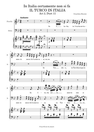 Il turco in Italia – Gioacchino Rossini - Overture Sheet Music for
