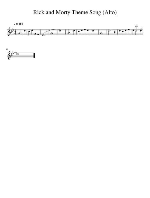 Rick and Morty Theme Song (Alto)
