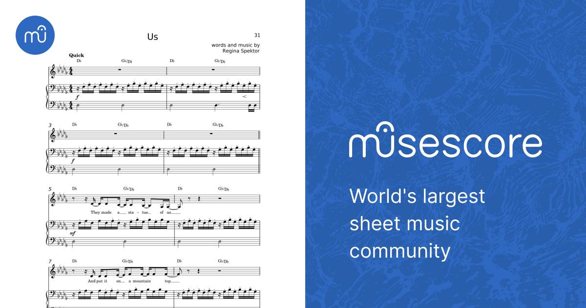 Us - Regina Spektor Sheet music for Piano, Vocals (Mixed Trio) | Musescore.com