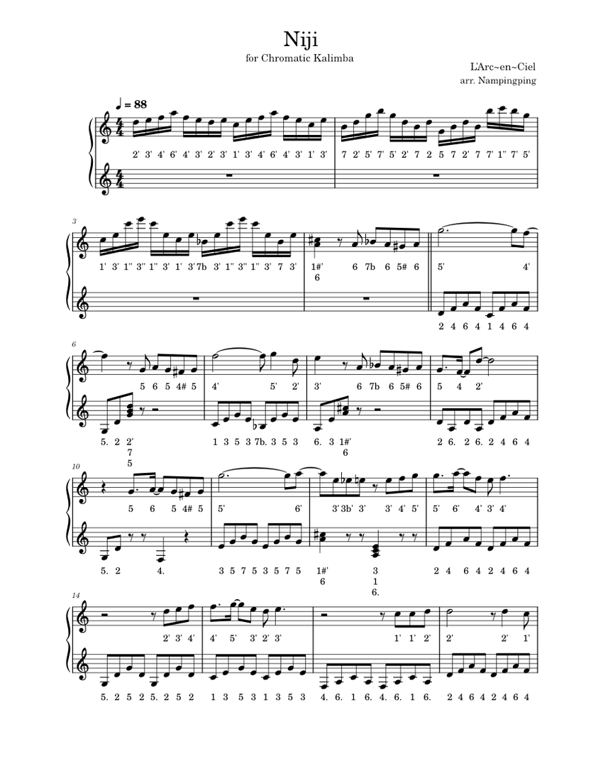 Niji Sheet Music for Piano (Solo) Easy | MuseScore.com