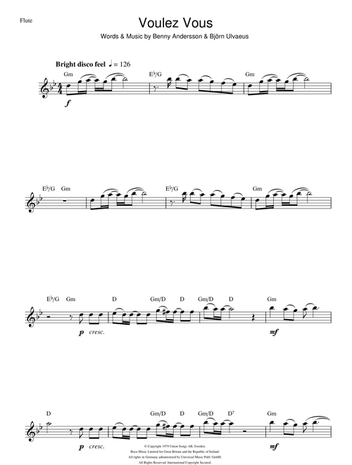 Voulez Vous - ABBA (Flute Solo)