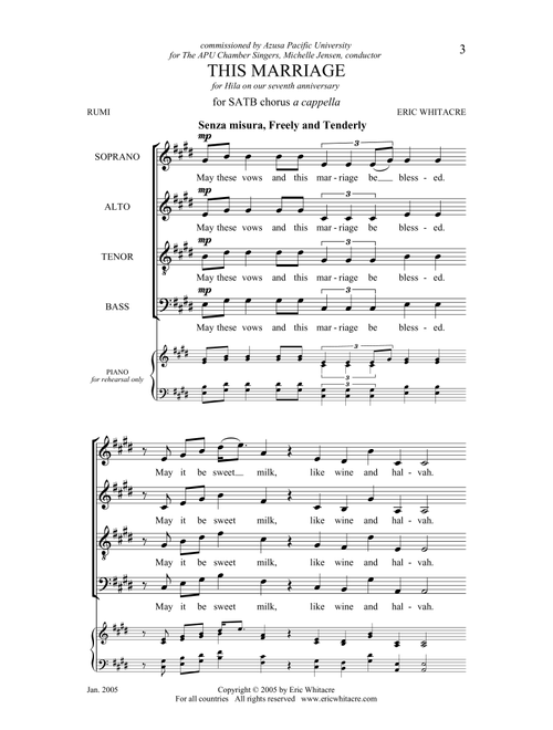 This Marriage (Arr. Eric Whitacre) (Choral, SATB)