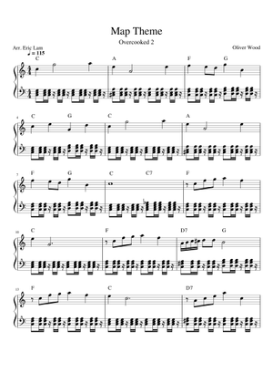 Overcooked 2 - Map Theme Piano Solo Sheet Music for Piano (Solo) easy ...