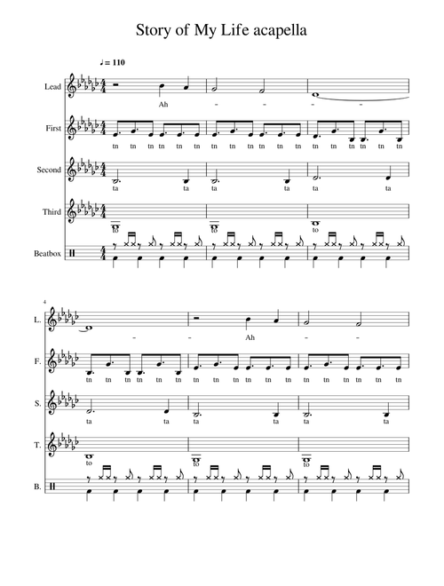 Story of My Life acapella