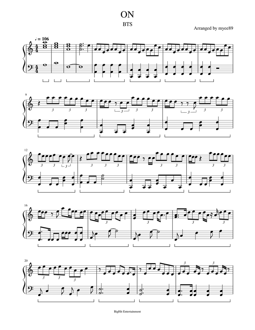 ファッション姫 通販 ON - (방탄소년단) BTS Sheet (Solo Piano for Music アイドルグッズ