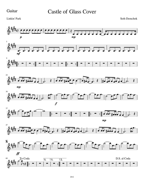 Castle of Glass Guitar Part