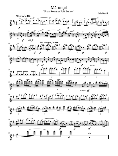 Béla Bartók - Romanian Folk Dances (Maruntel)