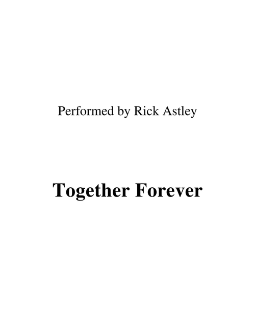 Together Forever (Arr. Ronn M) - Jimmy Fallon (Small Ensemble)