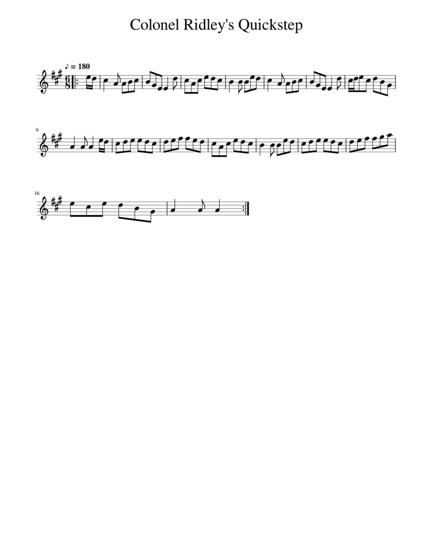 Colonel Ridley's Quickstep Sheet music for Piano (Solo) Easy ...