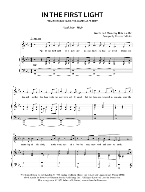 In The First Light (Arr. Rebecca Belliston) - Bob Kauflin (Vocal Solo)