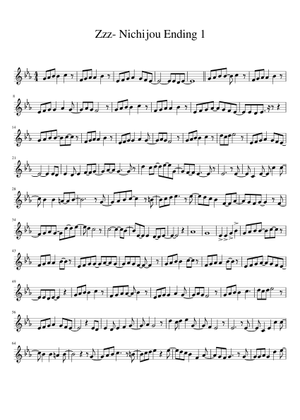 Nichijou Ending 1 Sheet Music for Flute (Solo) | MuseScore.com