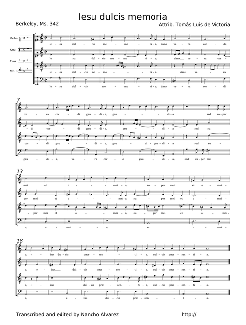 Jesu, dulcis memoria - Tomás Luis de Victoria