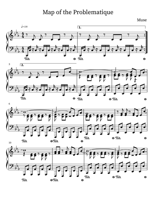 Map Of The Problematique (Arr. M. Sloan) - Muse (Piano Solo)