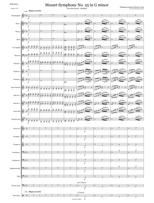 Mozart Symphony No. 25 in G minor - 1st Mvt (Arr. S. Eads) - Wolfgang Amadeus Mozart K.183 (Concert Band)