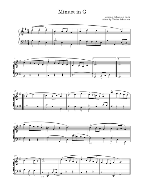 Minuet in G Major – Johann Sebastian Bach