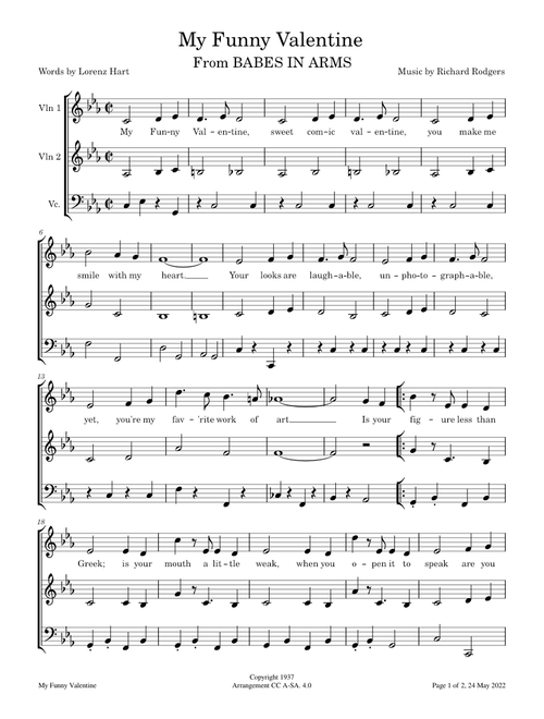 My Funny Valentine – Rodgers & Hart