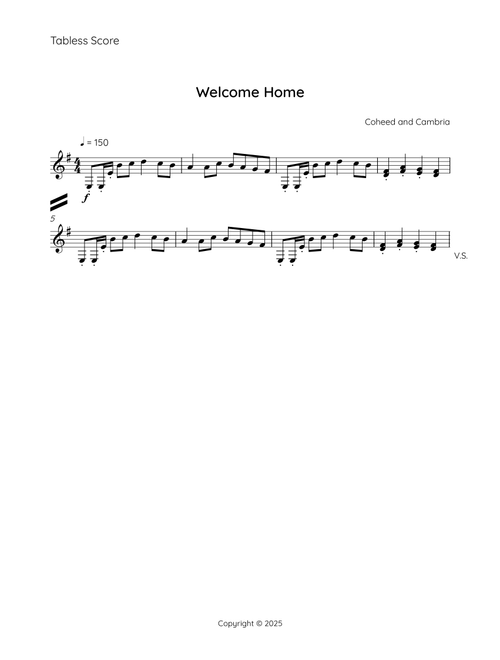 Welcome Home (Arr. Logan Martin) - Coheed And Cambria (Guitar Ensemble)