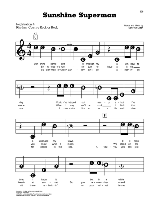 Sunshine Superman - Donovan (E-Z Play Today)