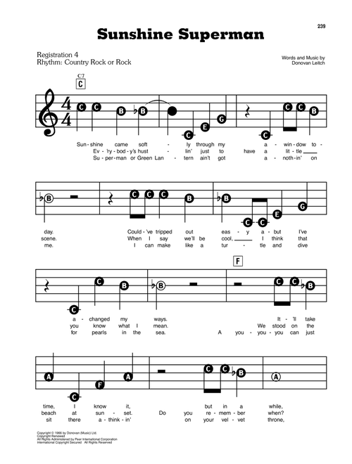 Sunshine Superman - Donovan (E-Z Play Today)