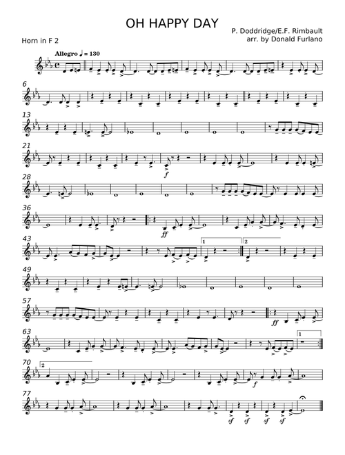 OH HAPPY DAY - P. Doddridge;E. F. Rimbault