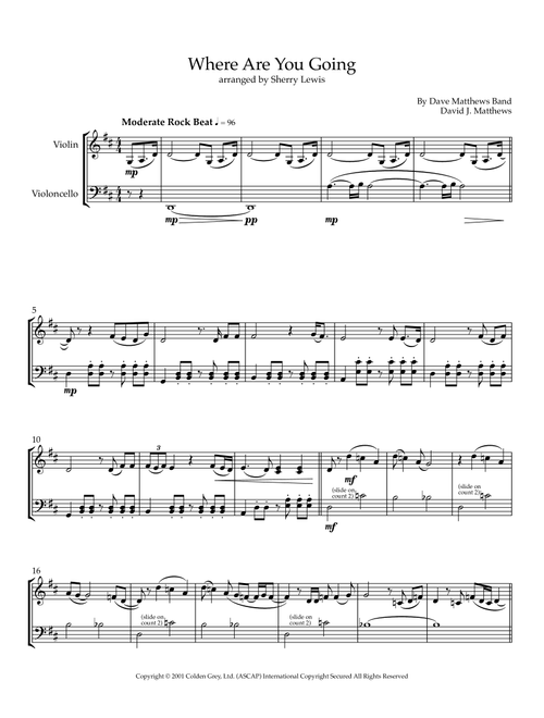 Where Are You Going (Arr. Sherry Lewis) - Dave Matthews Band (Instrumental Duet)