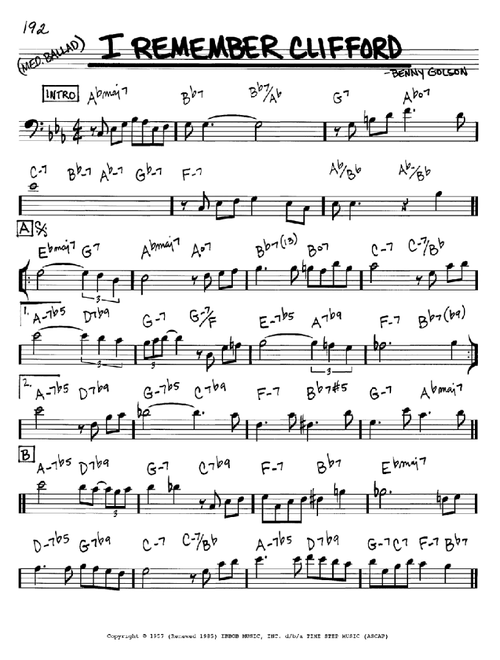 I Remember Clifford - Benny Golson (Real Book - Melody-Chords)