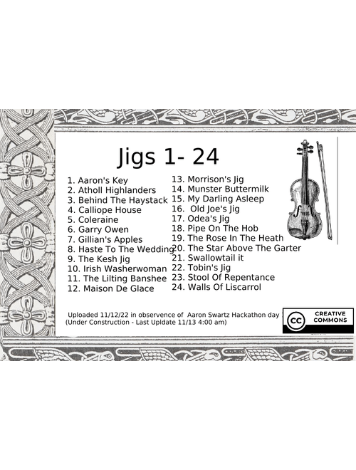 Irish Fiddle - Twenty Four Common Jigs