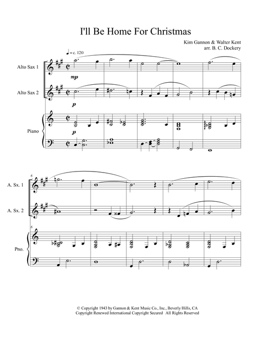I'll Be Home For Christmas (Arr. B. C. Dockery) - Rascal Flatts (Instrumental Duet)