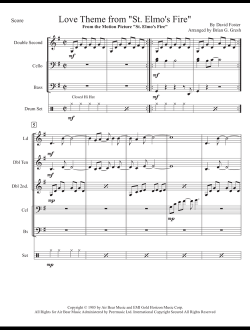 Love Theme From "st. Elmo's Fire" (Arr. Brian Gresh) - David Foster (Steel Drum Band)