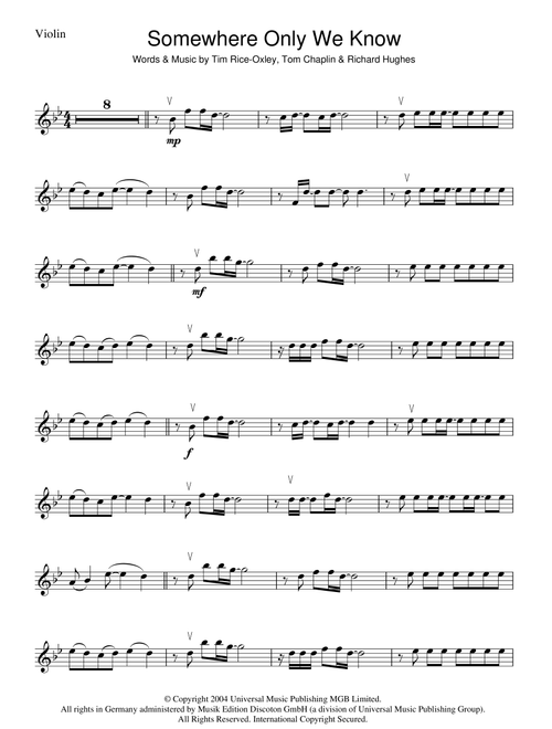 Somewhere Only We Know - Keane (Violin Solo)