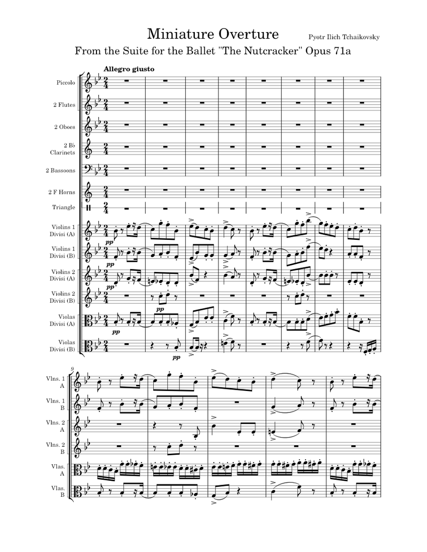 The Nutcracker Suite Opus 71a, Miniature Overture Pyotr Ilich